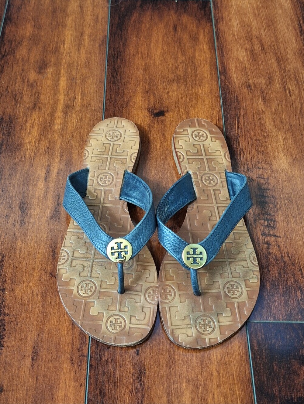 Tory Burch Black Leather Miller Thong Sandals Women’s Size 9